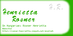 henrietta rosner business card